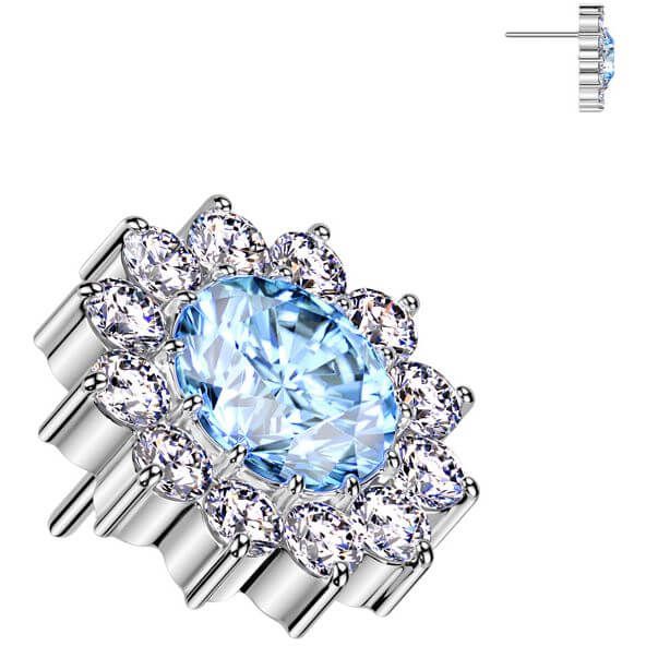 Titan Top Top Blume Zirkonia Push-In - Image 5