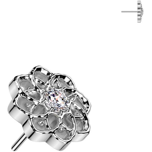 Titan Top Top Blume Zirkonia Push-In - Image 3