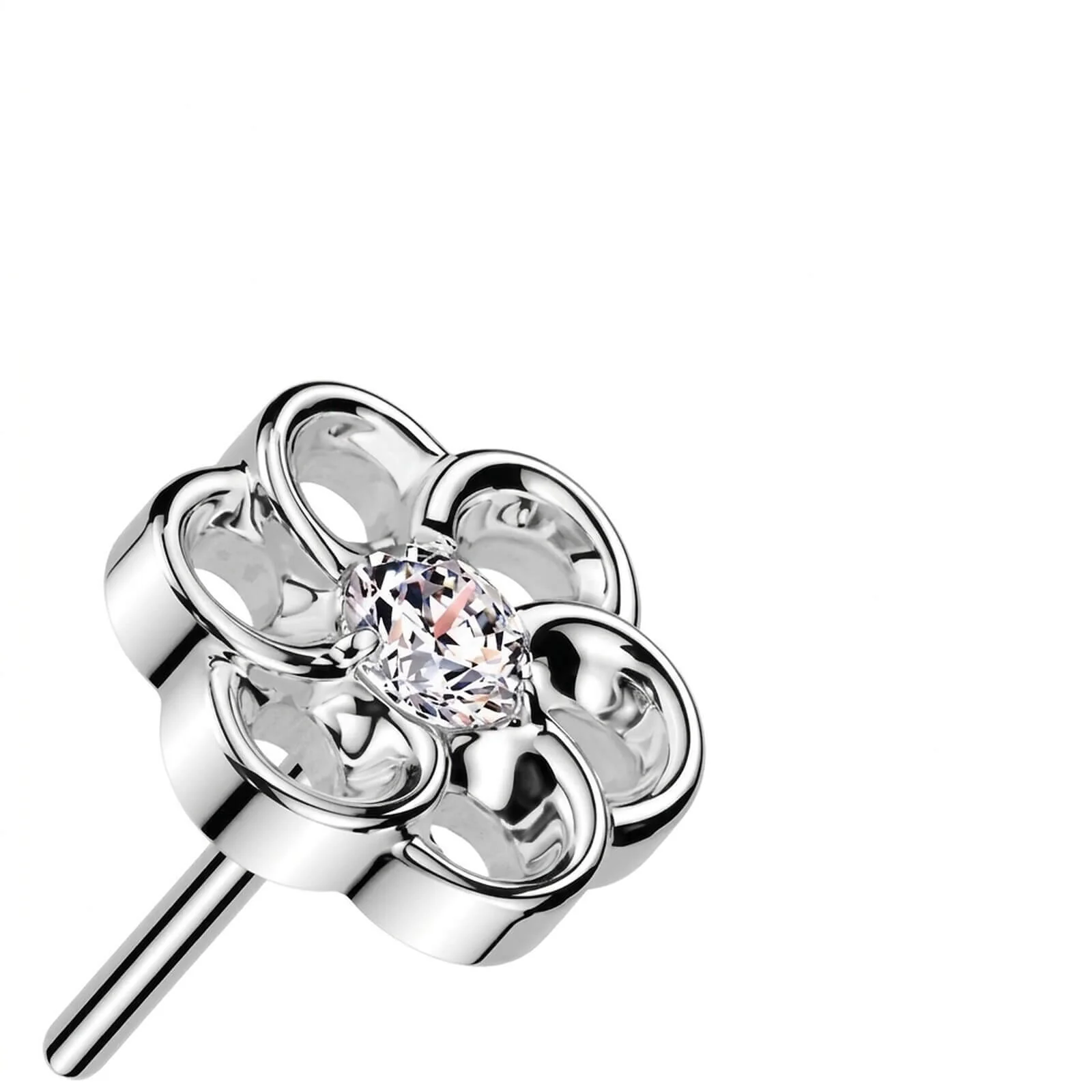 Titan Top Top Blume Zirkonia Push-In