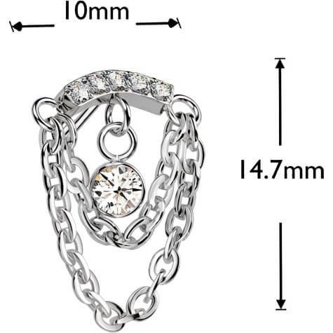 Titan Top Top Doppelkette Zirkonia Push-In - Image 4