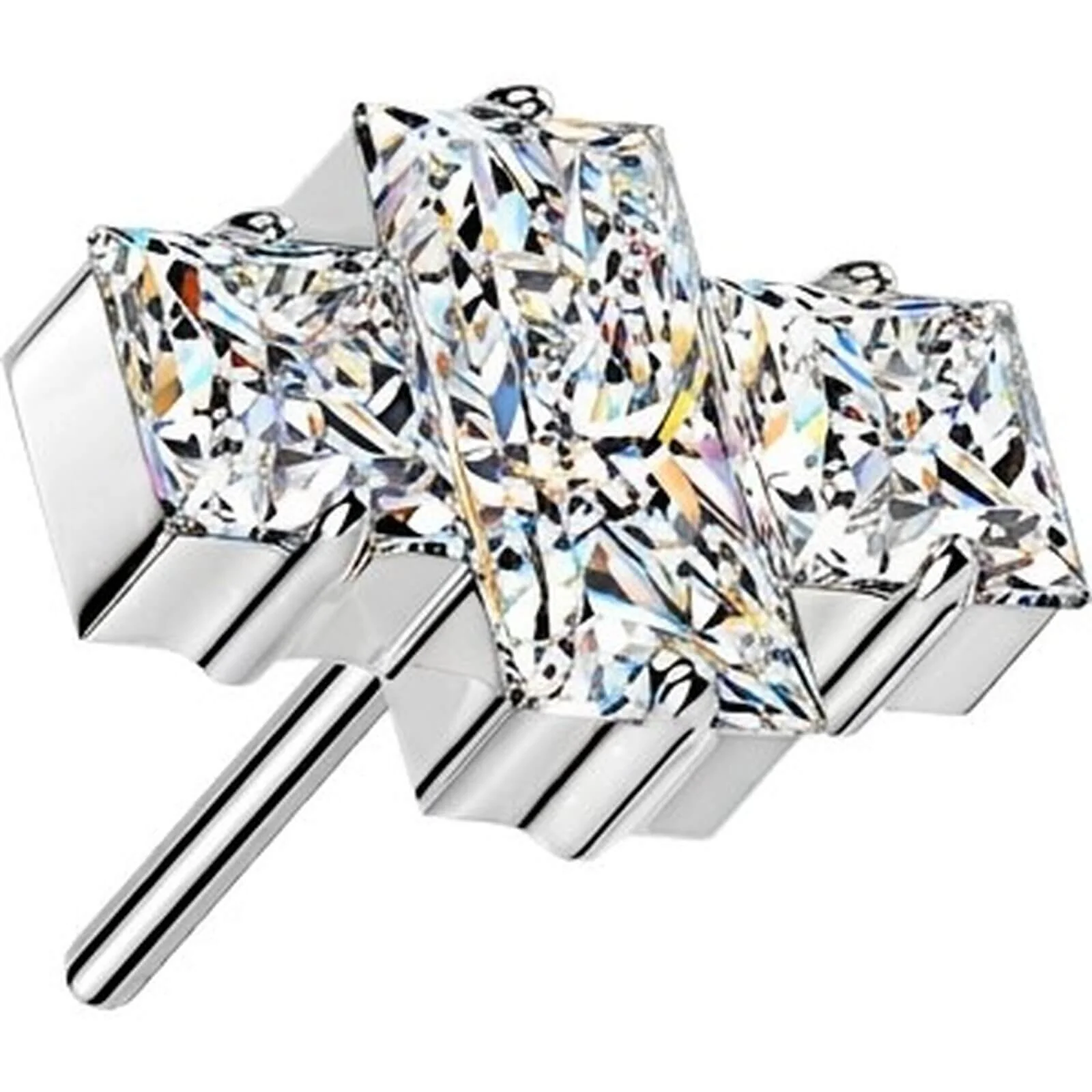 Titan Top Top Quadrate Zirkonia Push-In
