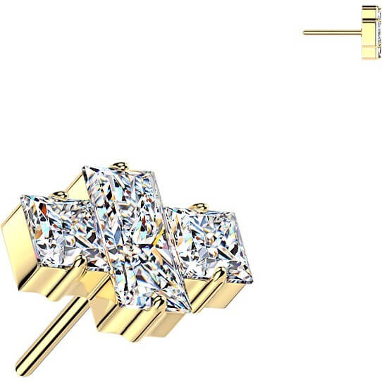 Titan Top Top Quadrate Zirkonia Push-In - Image 2