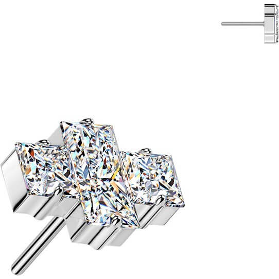 Titan Top Top Quadrate Zirkonia Push-In - Image 3