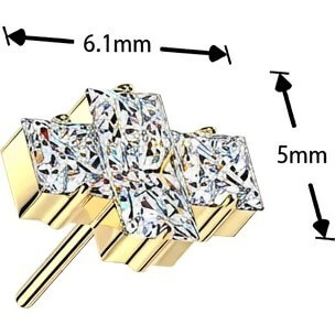 Titan Top Top Quadrate Zirkonia Push-In - Image 4
