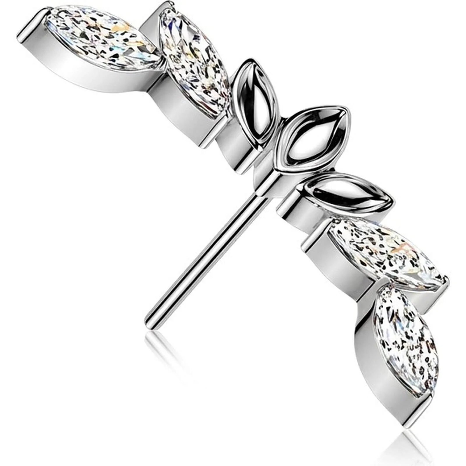 Titan Top Top Zirkonia Marquise Schliff Push-In