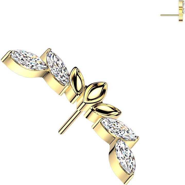 Titan Top Top Zirkonia Marquise Schliff Push-In - Image 2