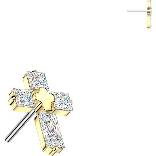 Titan Top Top Kreuz Zirkonia Push-In - Image 2