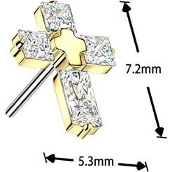 Titan Top Top Kreuz Zirkonia Push-In - Image 4