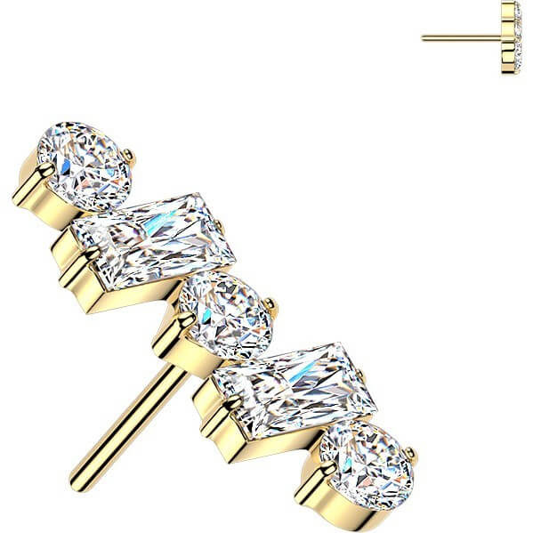 Titan Top Top Linie aus rundem und Baguette Zirkonia Push-In - Image 2