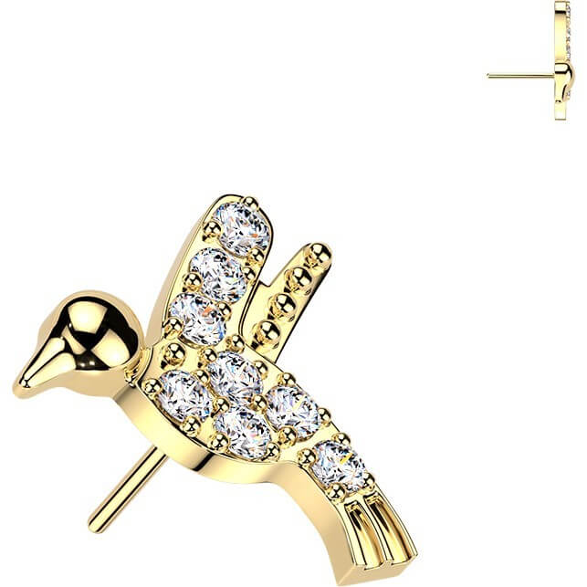 Titan Top Top Pave Zirkonia Kolibri Push-In - Image 2