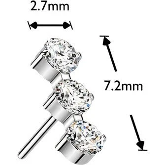 Titan Top Top 3 runde Zirkonia Push-In - Image 6
