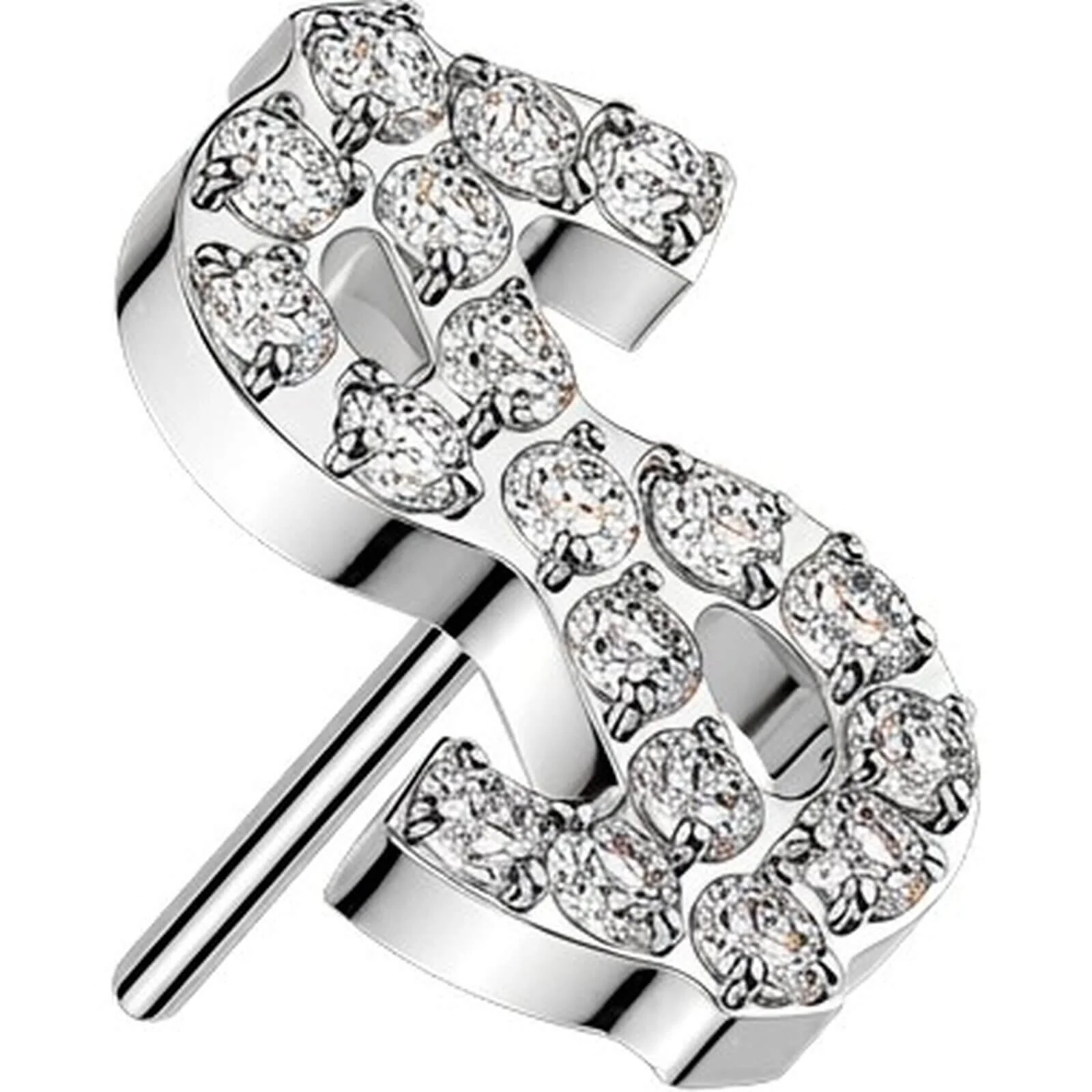 Titan Top Top Pave Zirkonia Dollarzeichen Push-In