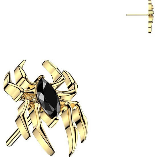 Titan Top Top Spinne mit Marquise Zirkonia Push-In - Image 3