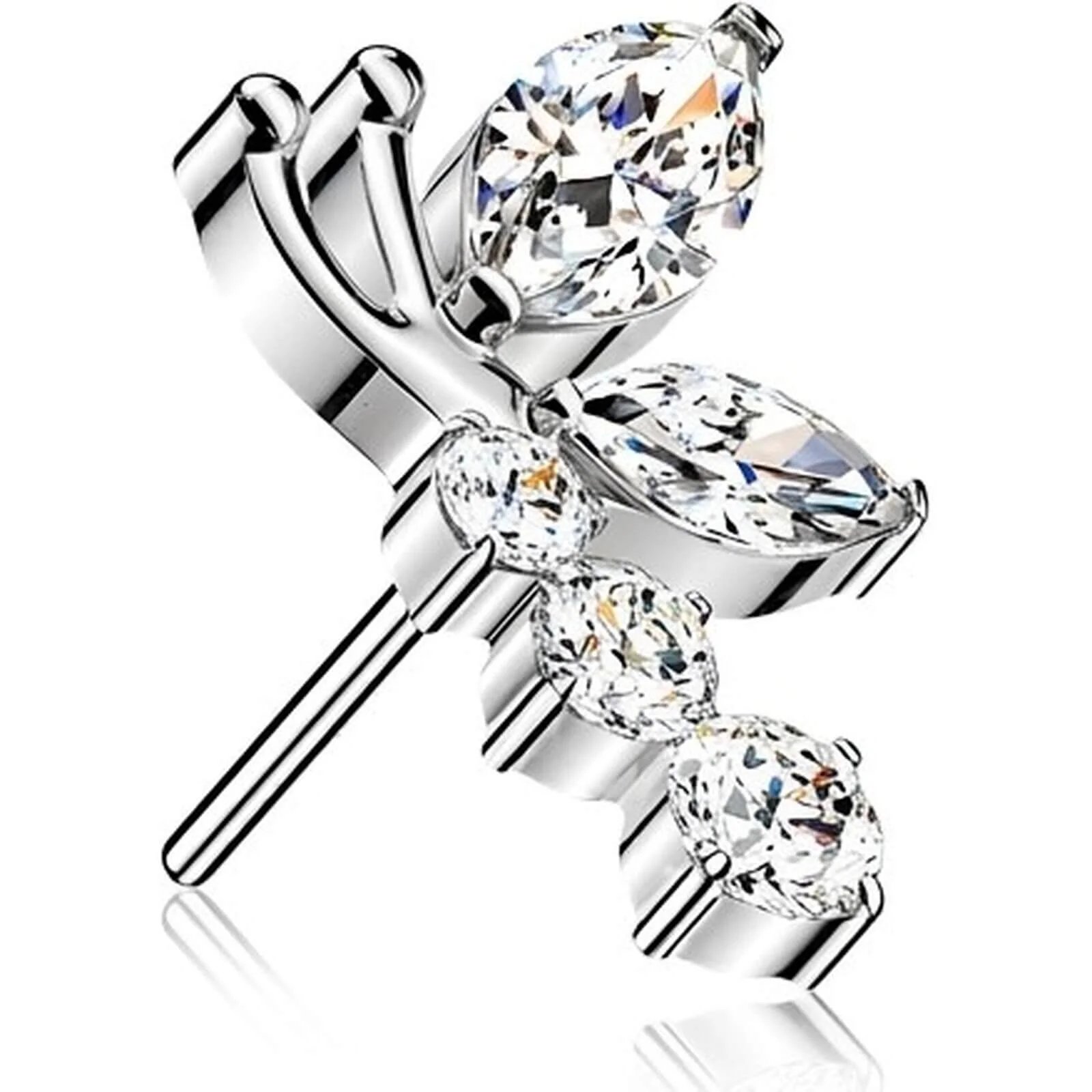 Titan Top Top Zirkonia Libelle Push-In