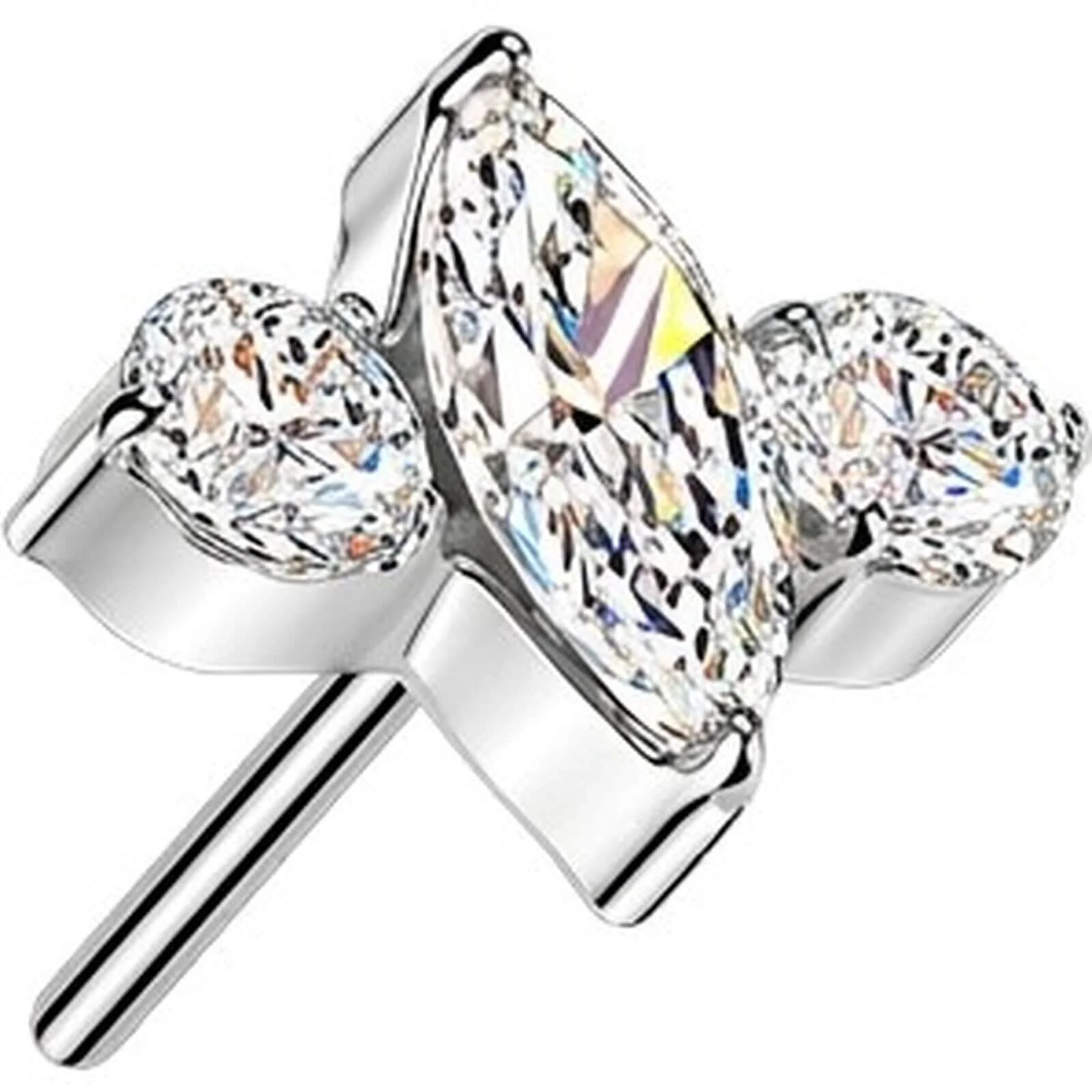 Titan Top Top Marquise und runde Zirkonia Push-In