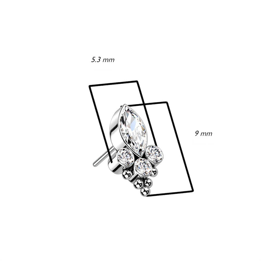 Titan Top Top 4 Zirkonia Opal Push-In - Image 3