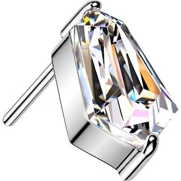 Titan Top Top Smaragdschliff Sechseck Kite Zirkonia Push-In