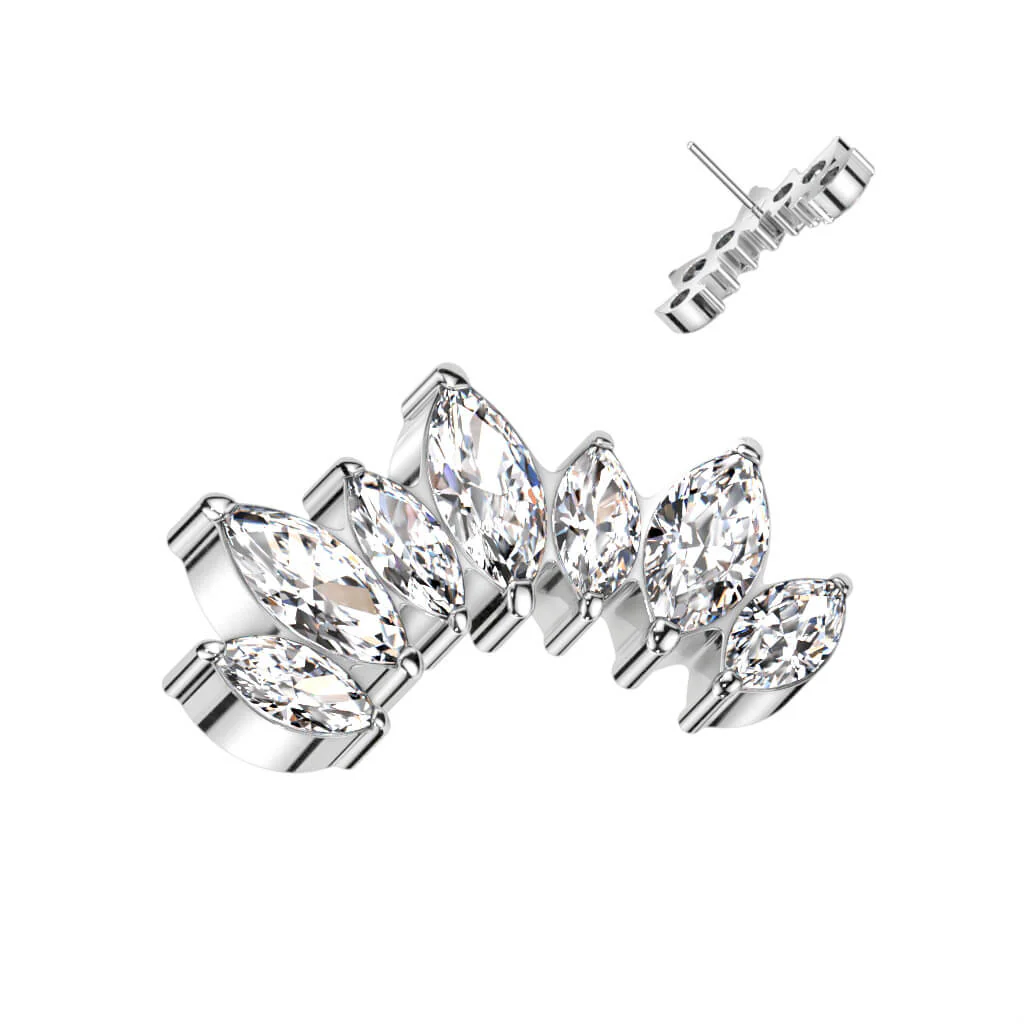 Titan Top Top Marquise Schliff 7 Zirkonia Push-In - Image 2