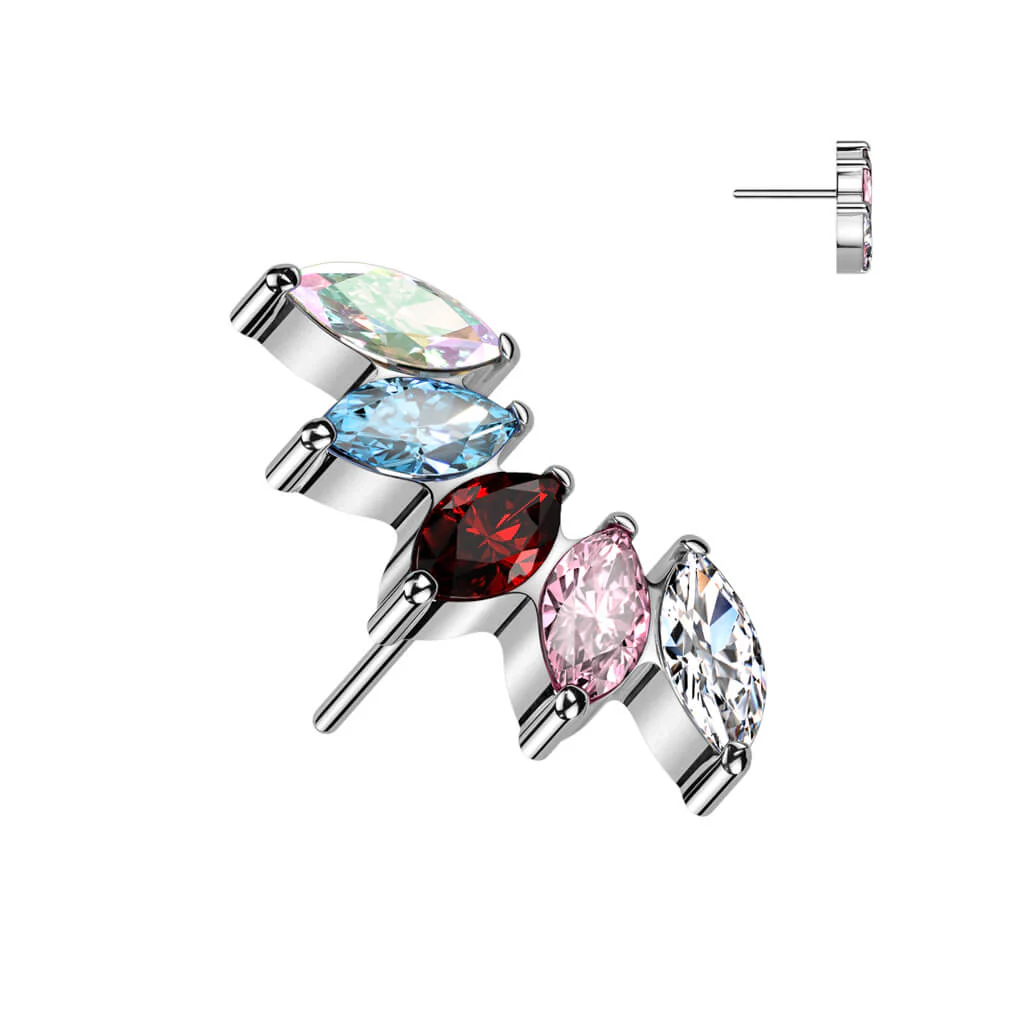 Titan Top Top Marquise Schliff 5 Zirkonia Push-In - Image 8