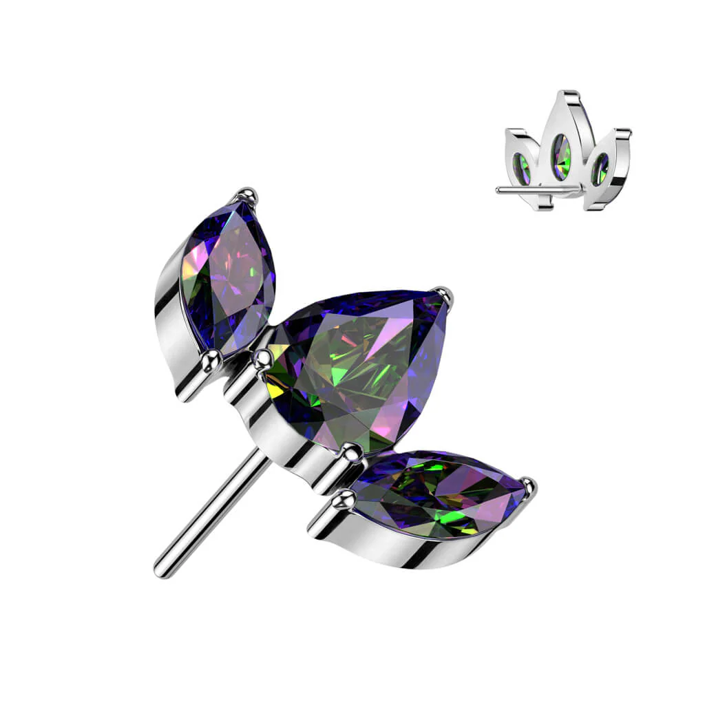 Titan Top Top Marquise Schliff 3 Zirkonia Push-In - Image 4