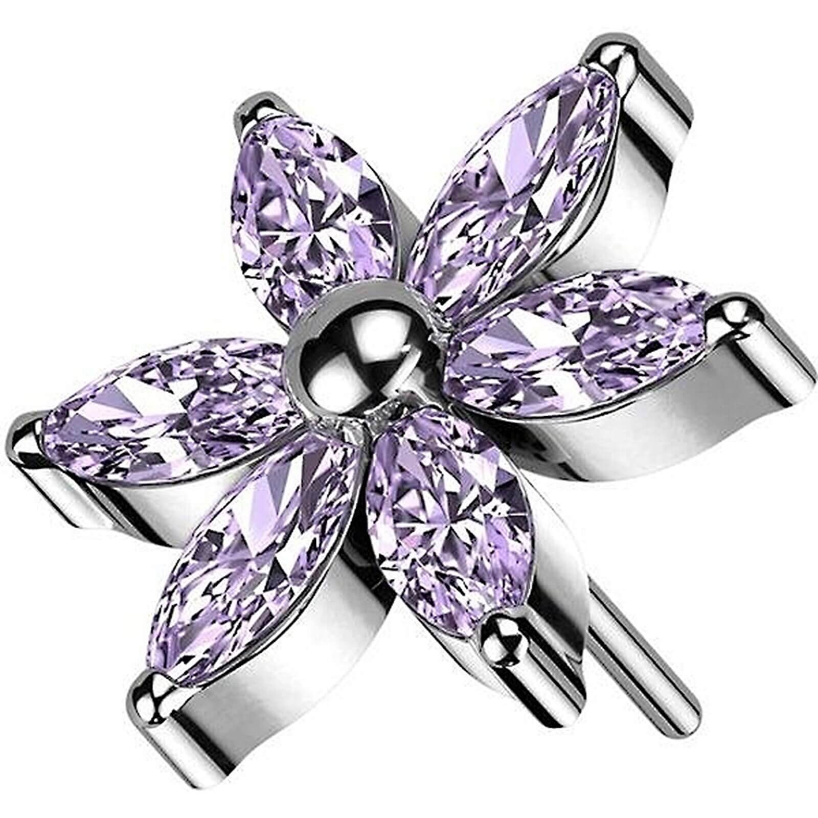 Top Top Blume Marquise Schliff Zirkonia Push-In