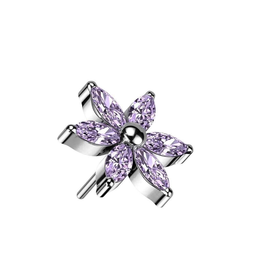 Top Top Blume Marquise Schliff Zirkonia Push-In - Image 2