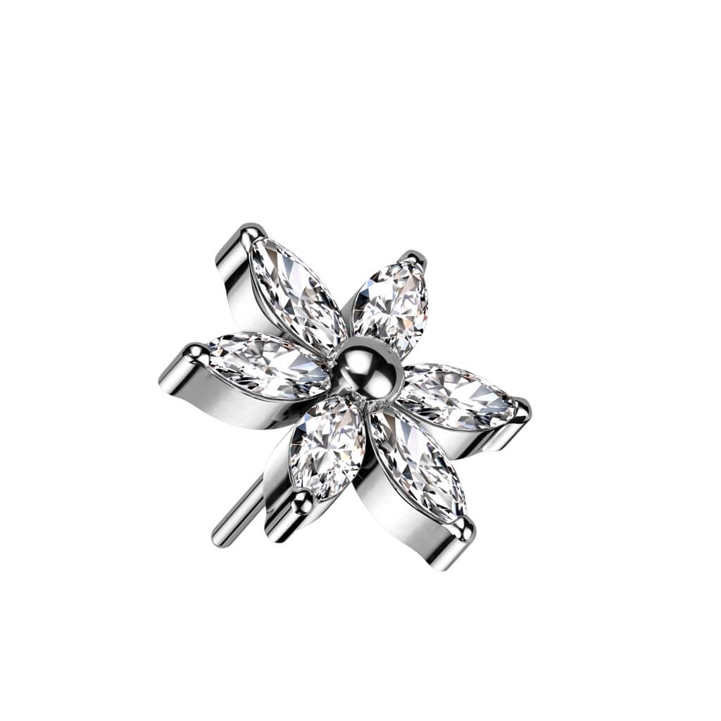 Top Top Blume Marquise Schliff Zirkonia Push-In - Image 3