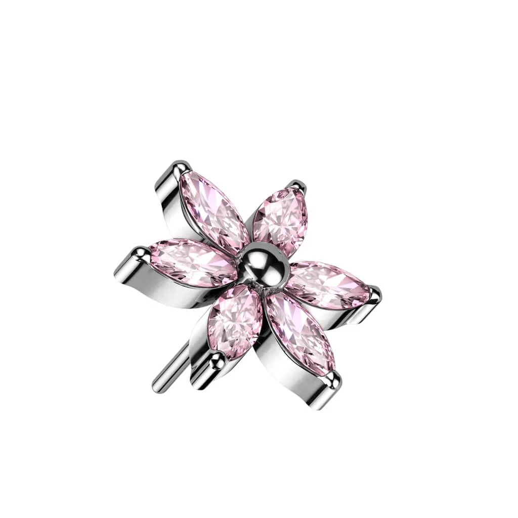 Top Top Blume Marquise Schliff Zirkonia Push-In - Image 5