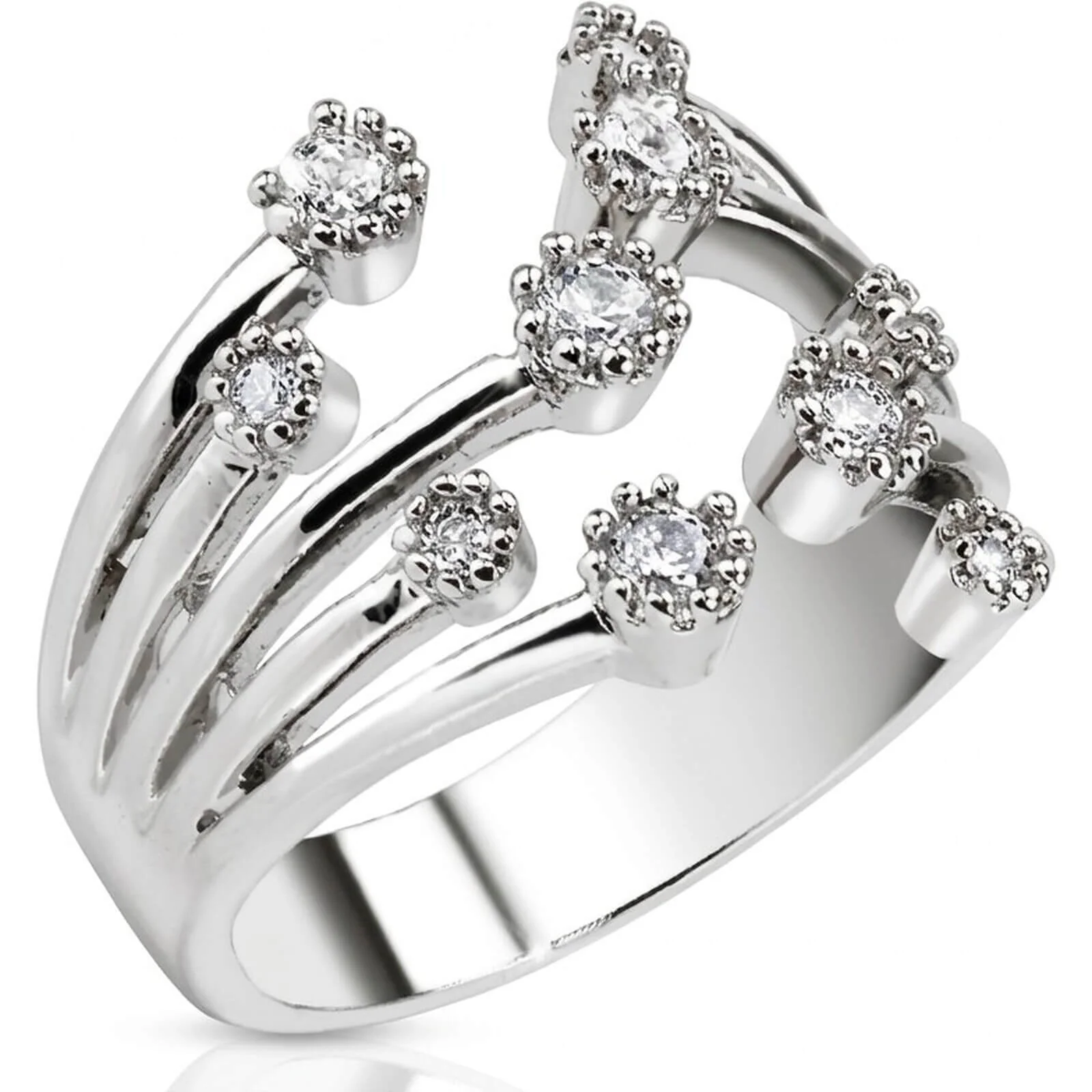 Fingerring Zirkonia Verstellbar Silber
