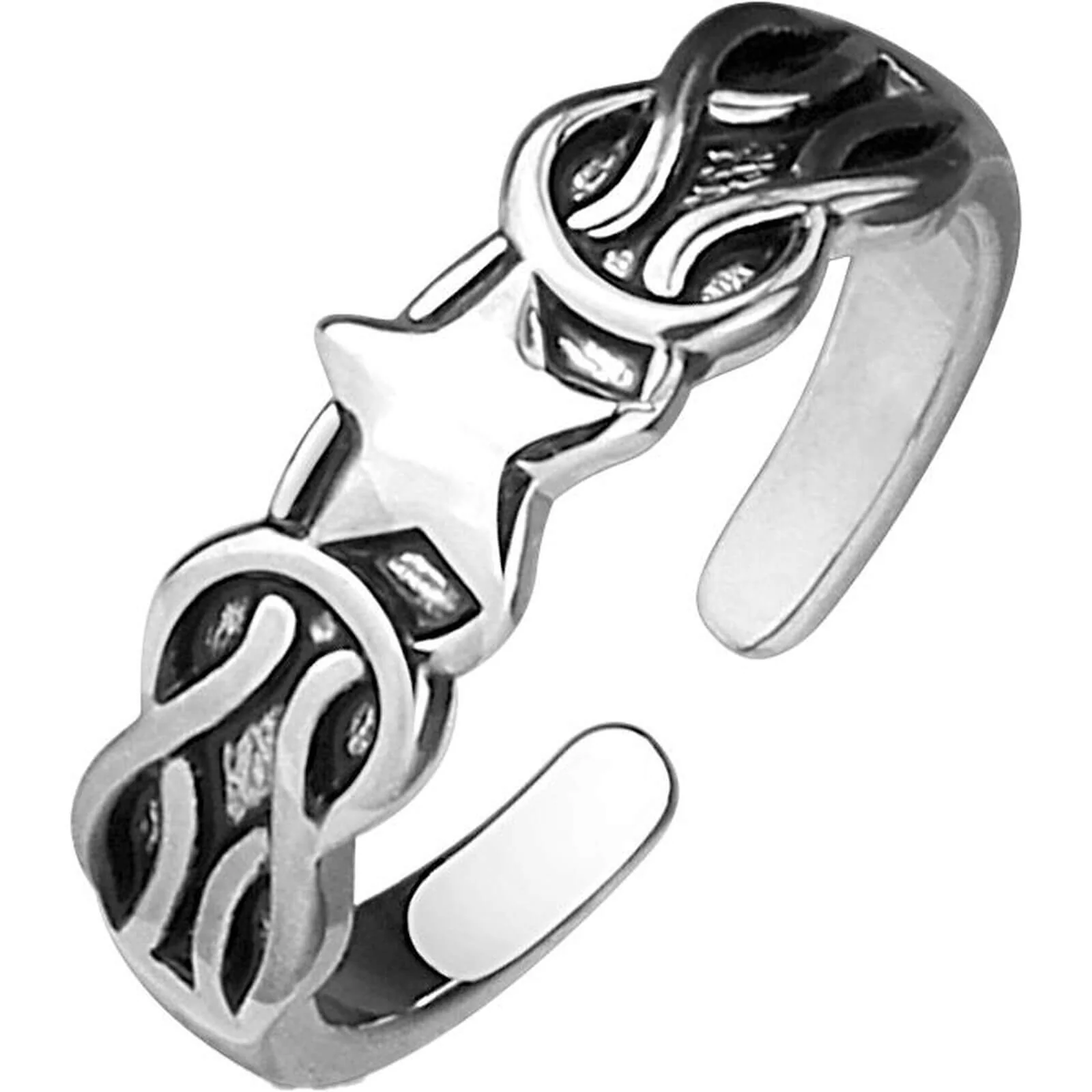 Fingerring Stern Verstellbar Silber