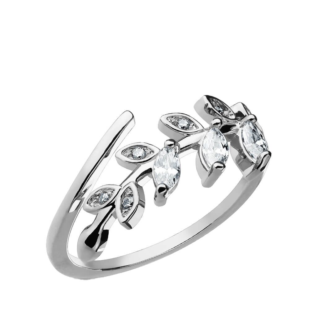 Fingerring Blätter Zirkonia Verstellbar Gold - Image 4