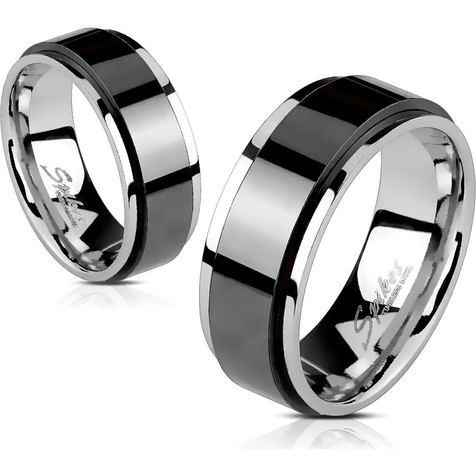 Fingerring Schwarz Silber