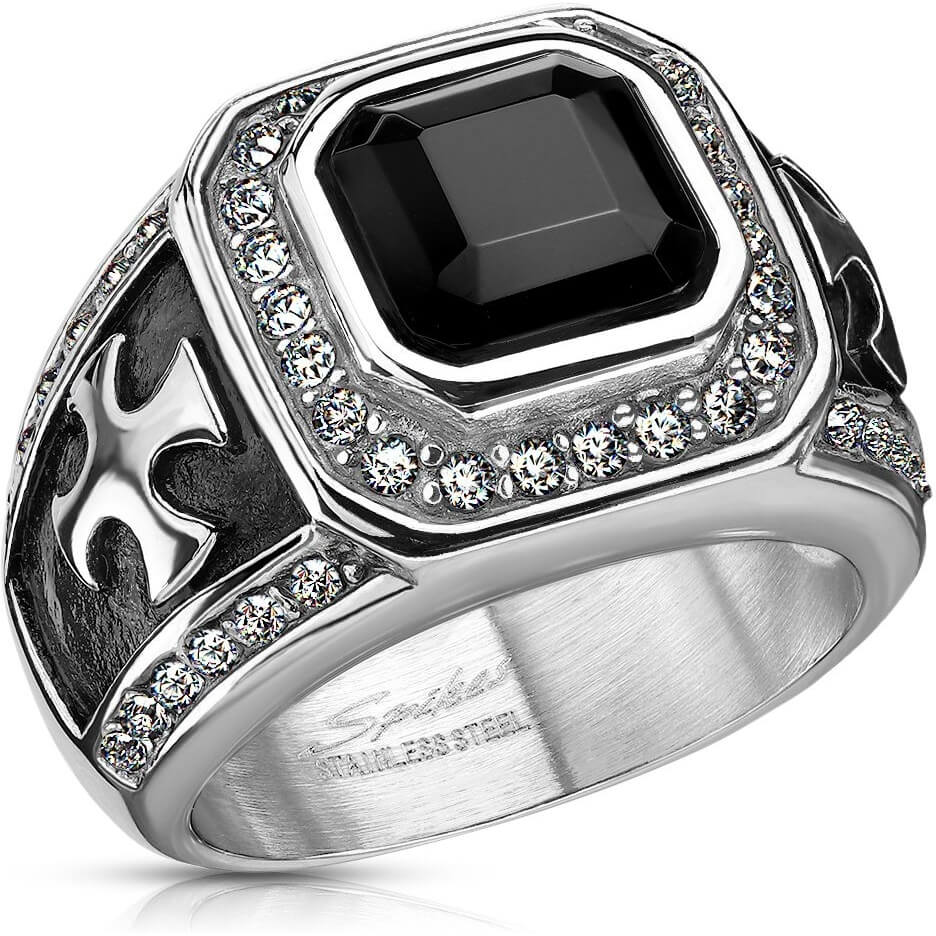 Fingerring Keltenkreuz Zirkonia Silber