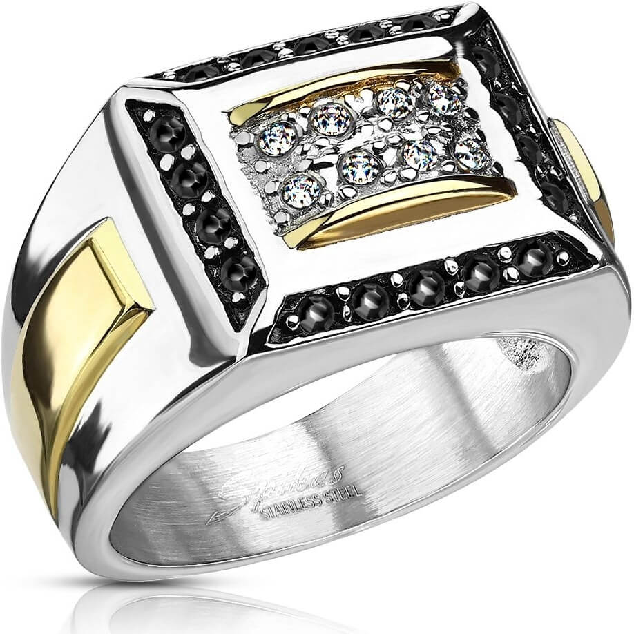 Fingerring Zweitönig Zirkonia