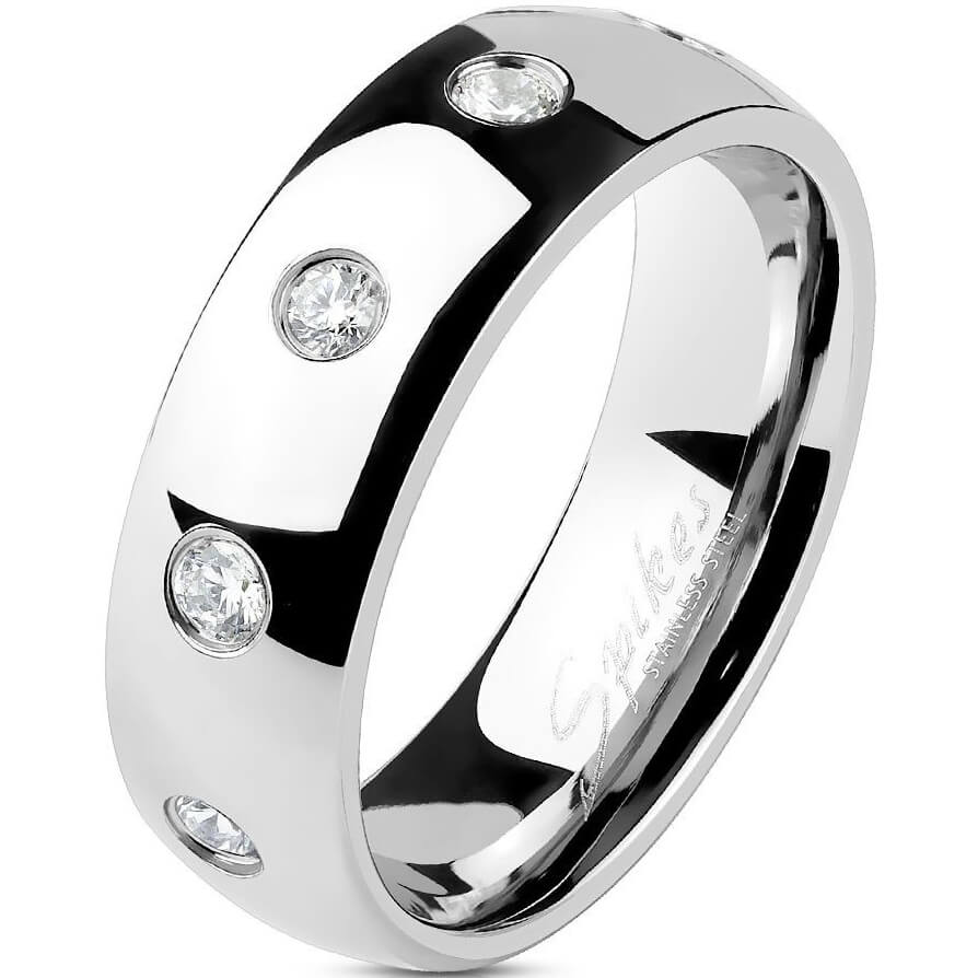 Fingerring 10 Zirkonia Silber