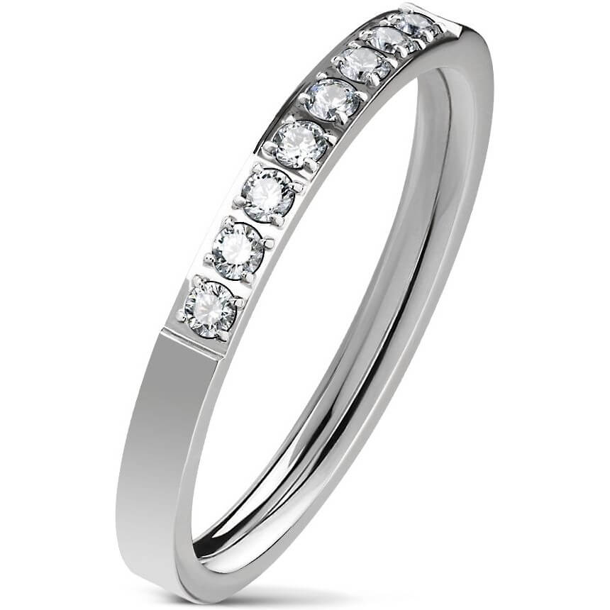 Fingerring 8 Zirkonia Silber