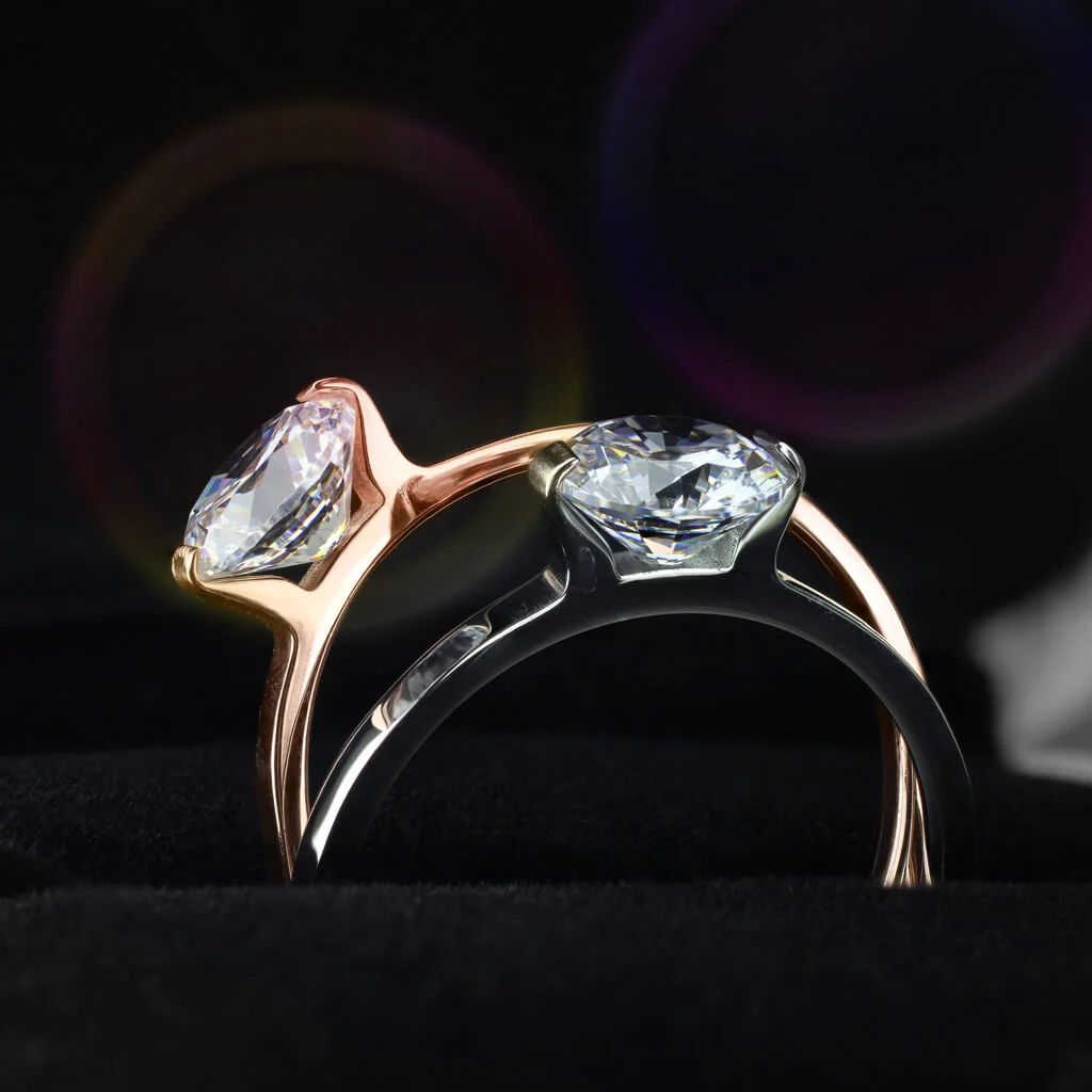 Fingerring Zirkonia Rund Roségold - Image 2
