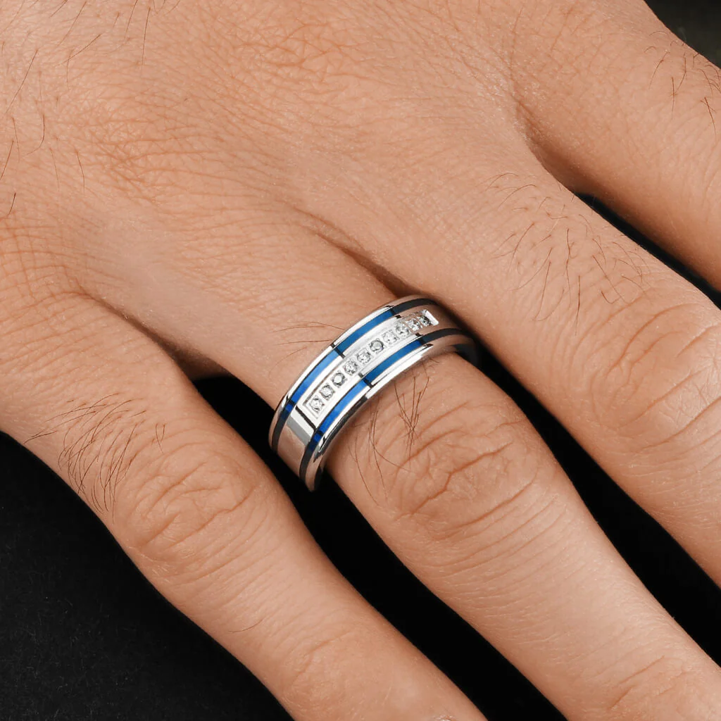 10 Zirkonia Blau Silber - Image 3