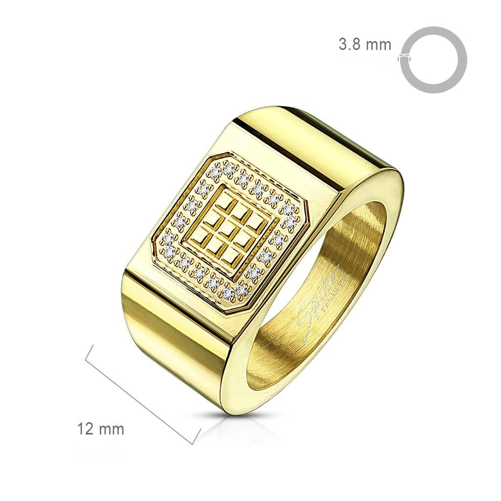 Fingerring Quadrat Zirkonia Gold - Image 2