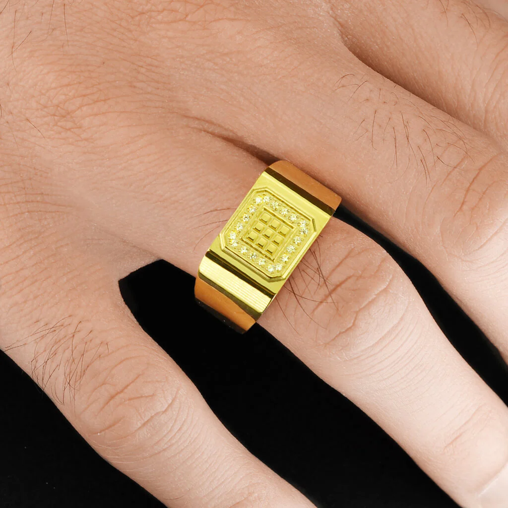 Fingerring Quadrat Zirkonia Gold - Image 3