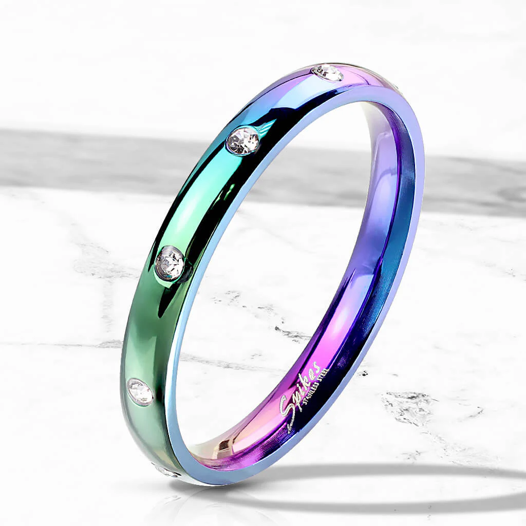 Fingerring 10 Zirkonia Regenbogen - Image 2