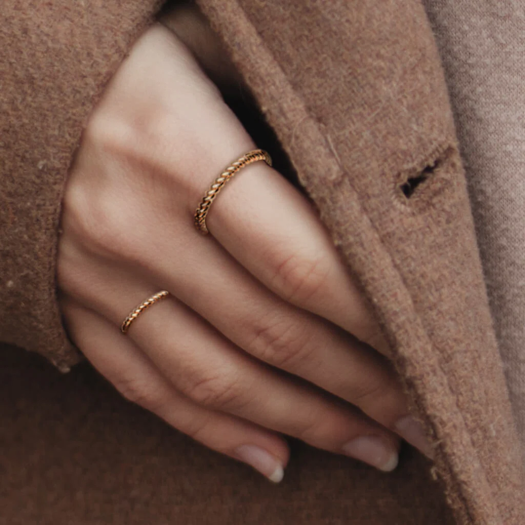 Fingerring Geflochten Roségold - Image 2