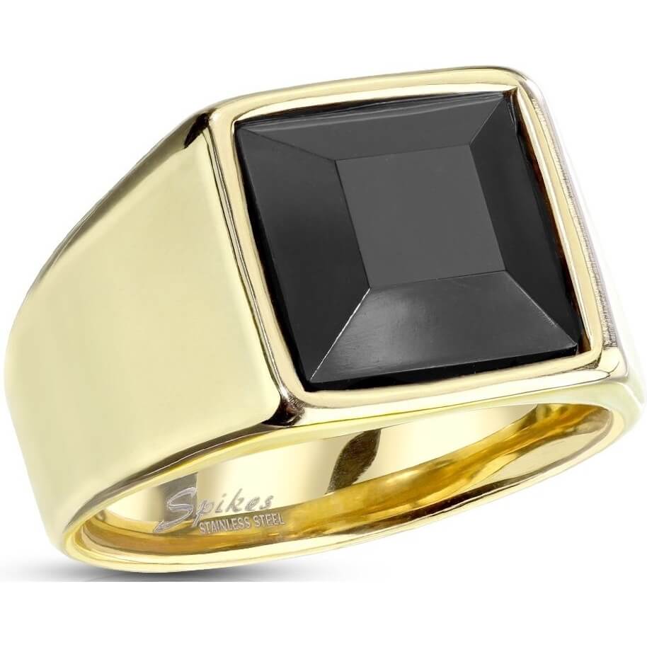 Fingerring Quadrat Zirkonia Gold