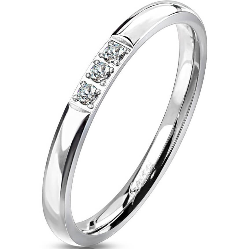 Fingerring 3 Zirkonia Silber