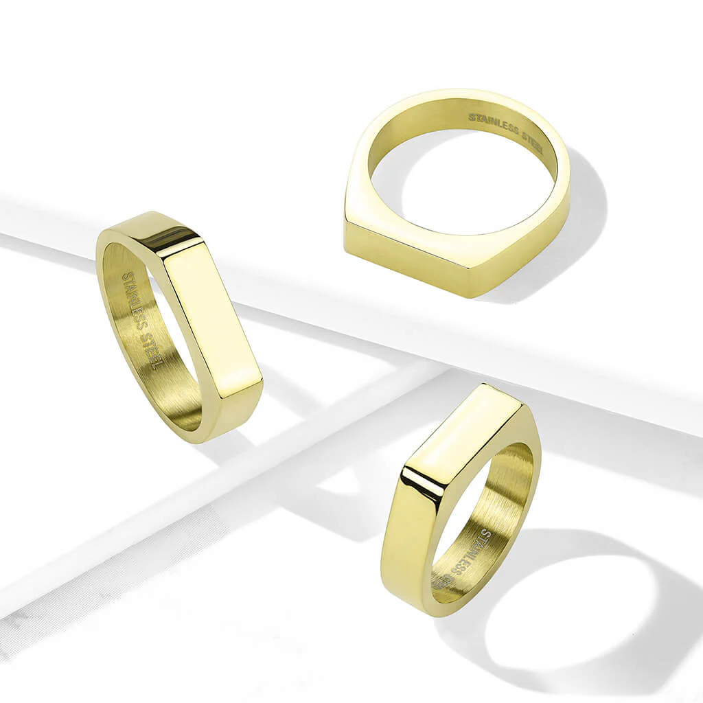 Fingerring Rechteck Gold - Image 2