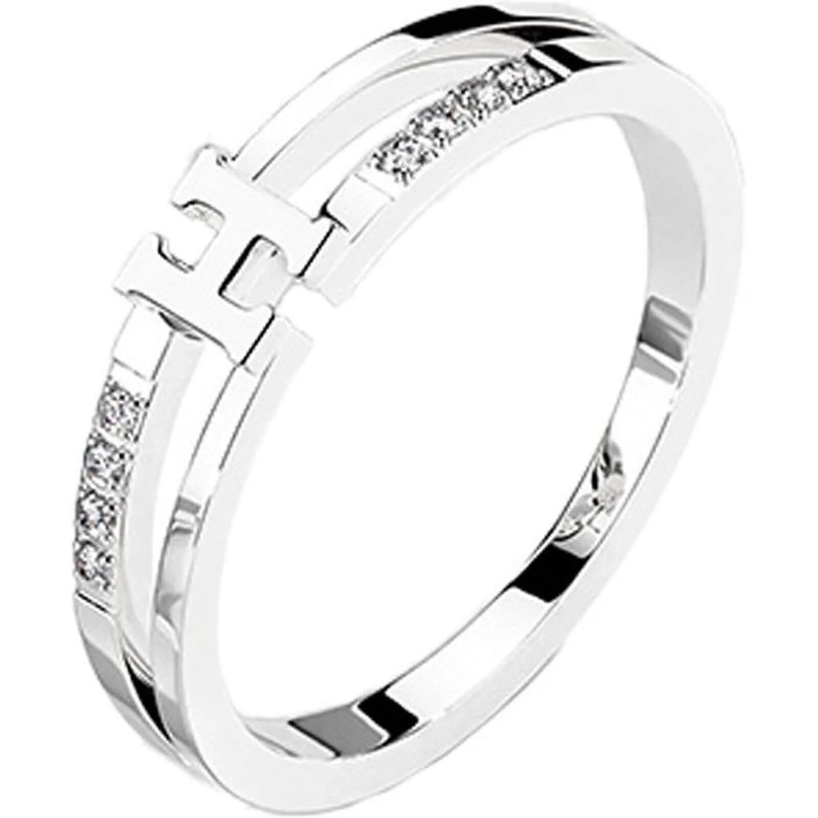 Fingerring H Zirkonia Silber