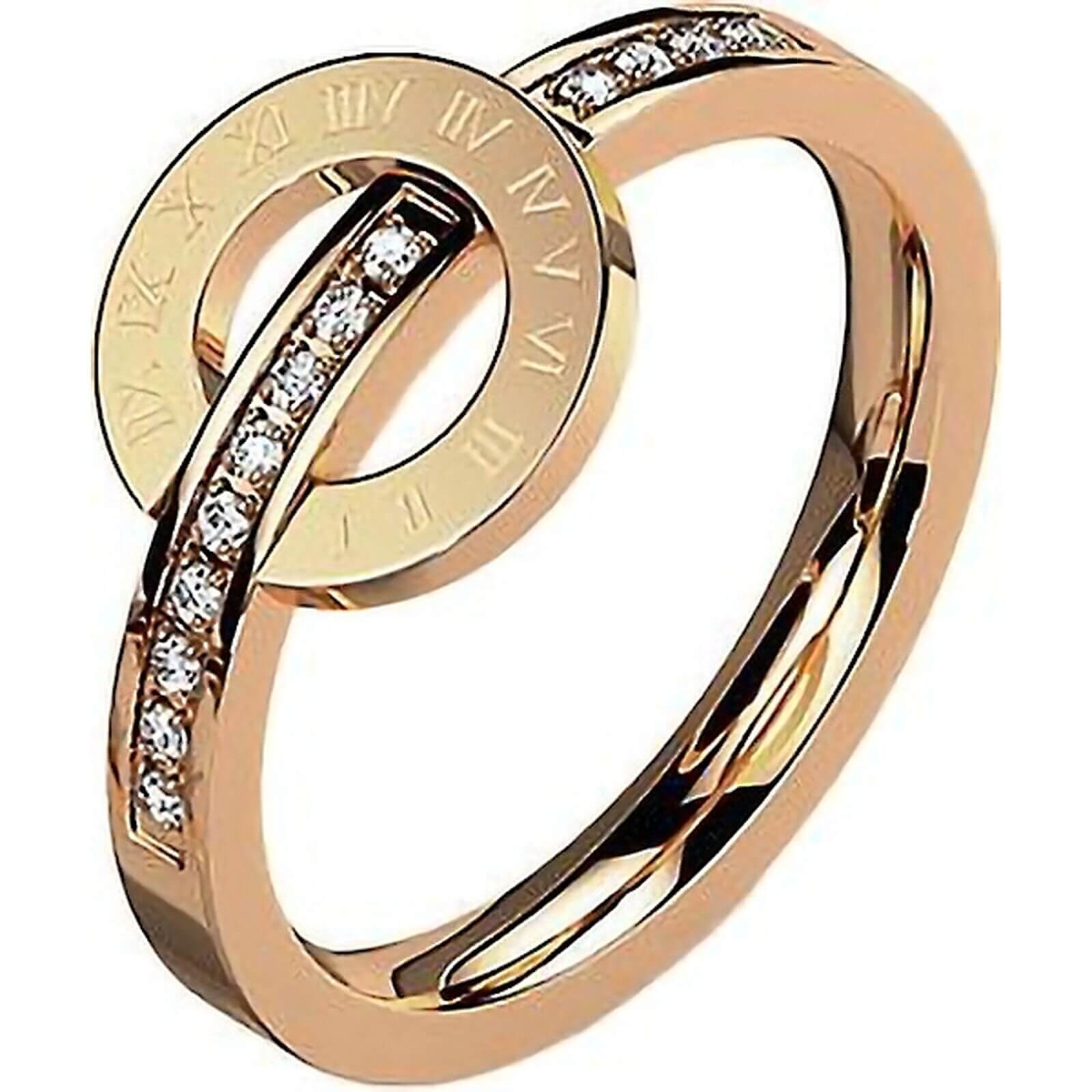 Fingerring Ziffernblatt Zirkonia Roségold