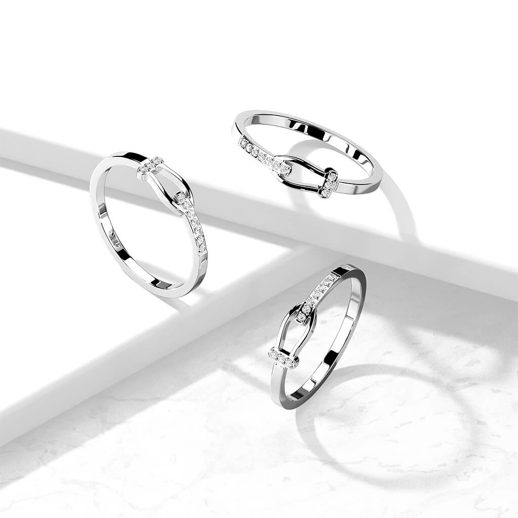 Fingerring Gürtel Zirkonia Silber - Image 2