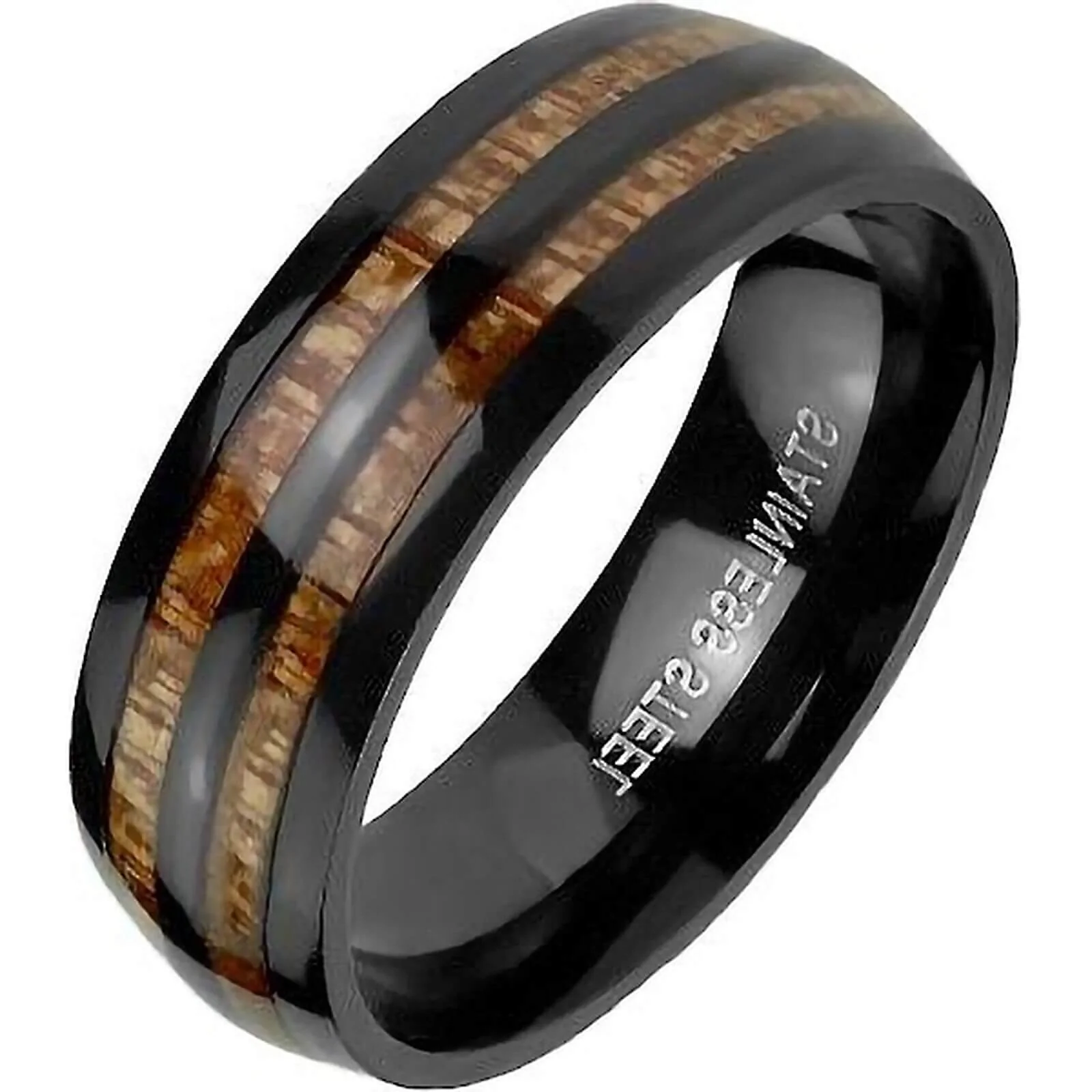 Fingerring Holz Schwarz