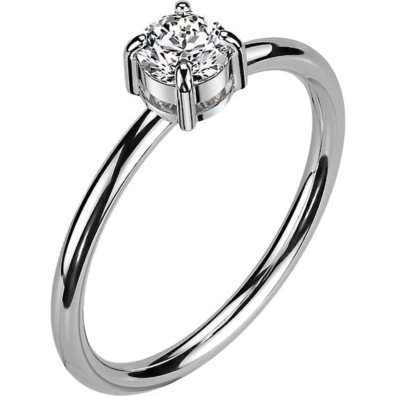 Fingerring Quadrat Zirkonia Silber